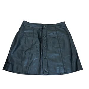 Free People Black Button-Down Mini Skirt